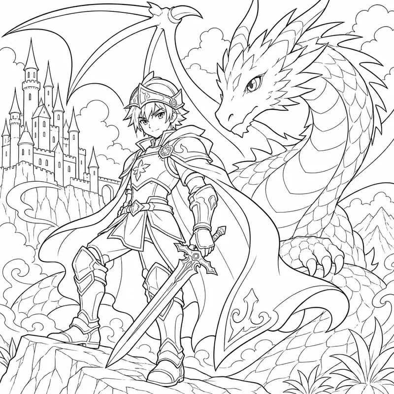 Anime coloring page example